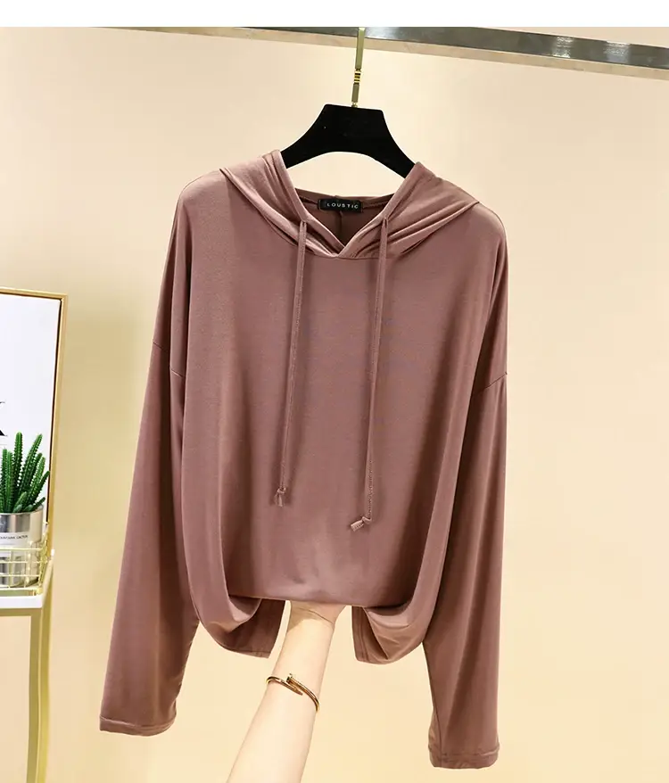 Women's White Long Sleeve Hooded T-Shirt Large — feature 20