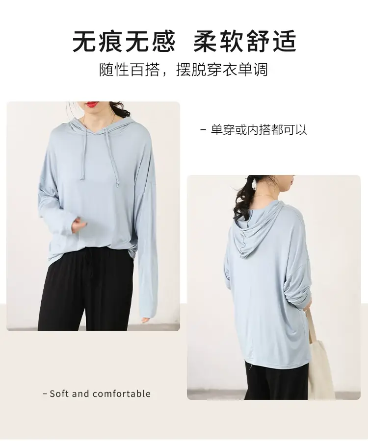 Women's White Long Sleeve Hooded T-Shirt Large — feature 3