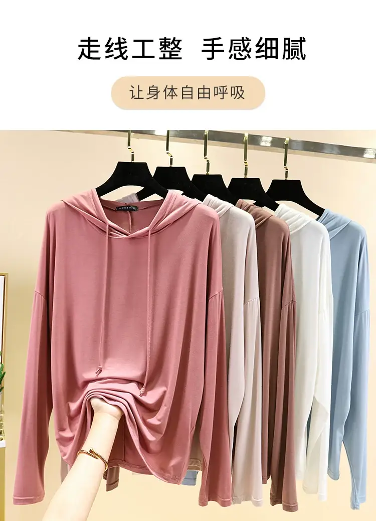 Women's White Long Sleeve Hooded T-Shirt Large — feature 6