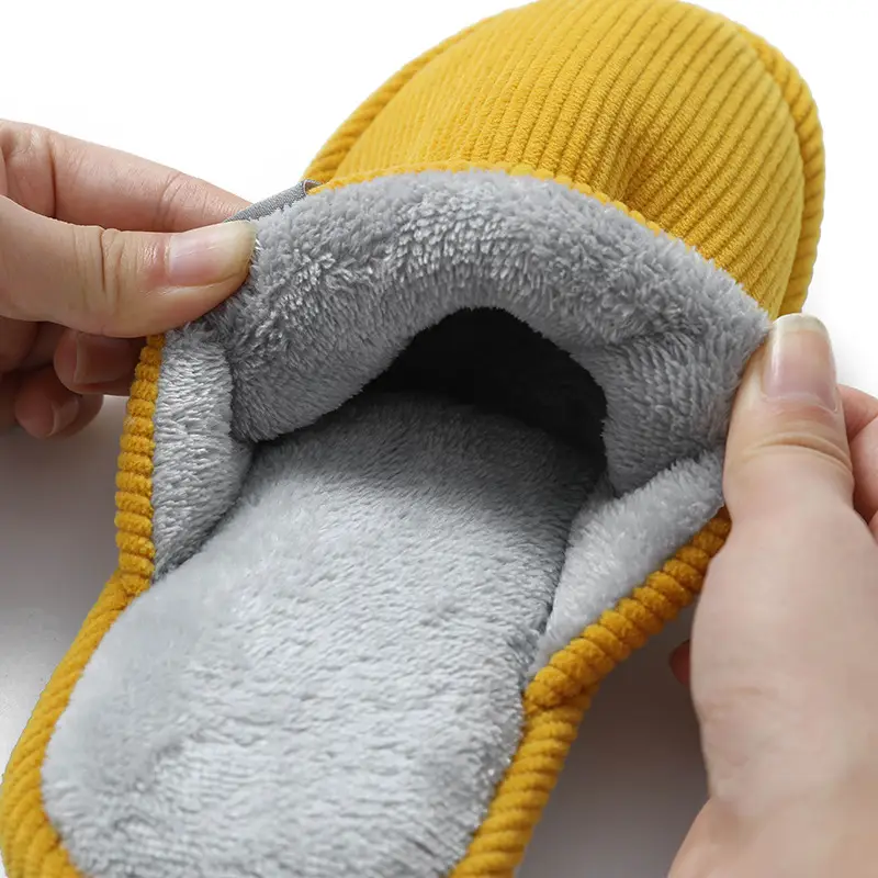 New Fashionable Autumn and Winter Couple's Woolen Slippers for Home Indoor Warm Thick-Soled Non-Slip Confinement Shoes Women's Floor Cotton Slippers - Image 11