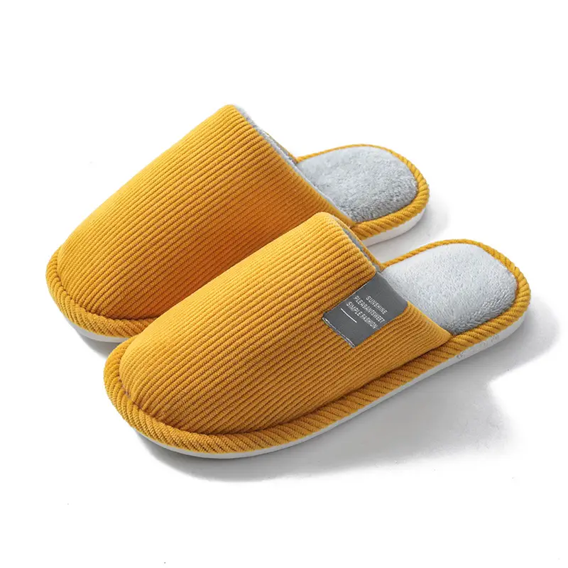 New Fashionable Autumn and Winter Couple's Woolen Slippers for Home Indoor Warm Thick-Soled Non-Slip Confinement Shoes Women's Floor Cotton Slippers - Image 12