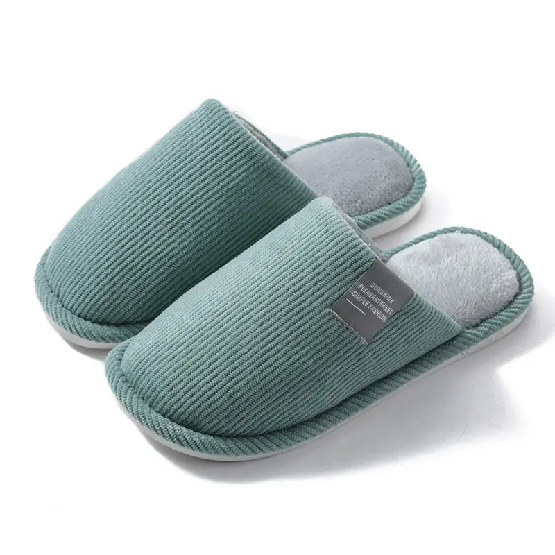 New Fashionable Autumn and Winter Couple's Woolen Slippers for Home Indoor Warm Thick-Soled Non-Slip Confinement Shoes Women's Floor Cotton Slippers - Image 3