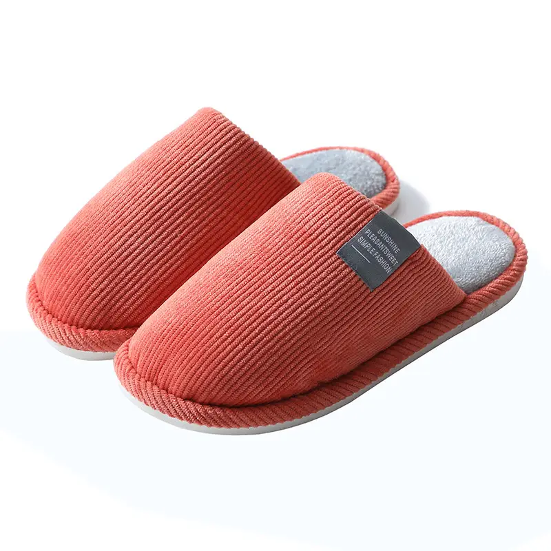 New Fashionable Autumn and Winter Couple's Woolen Slippers for Home Indoor Warm Thick-Soled Non-Slip Confinement Shoes Women's Floor Cotton Slippers - Image 4