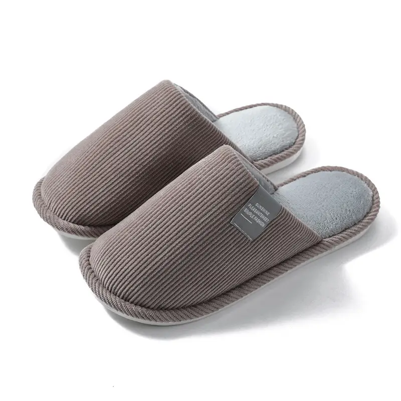 New Fashionable Autumn and Winter Couple's Woolen Slippers for Home Indoor Warm Thick-Soled Non-Slip Confinement Shoes Women's Floor Cotton Slippers - Image 5