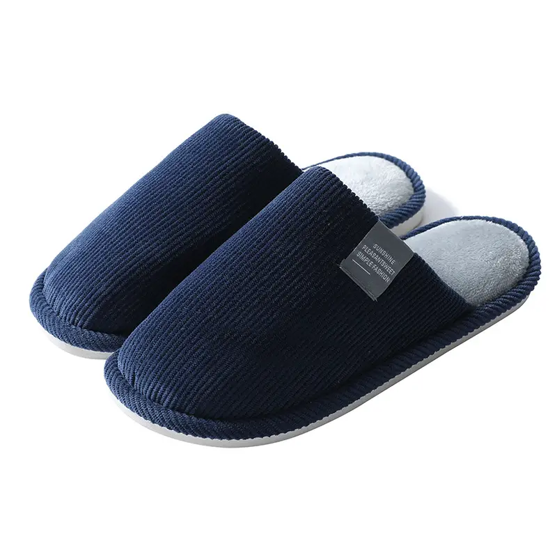 New Fashionable Autumn and Winter Couple's Woolen Slippers for Home Indoor Warm Thick-Soled Non-Slip Confinement Shoes Women's Floor Cotton Slippers - Image 7