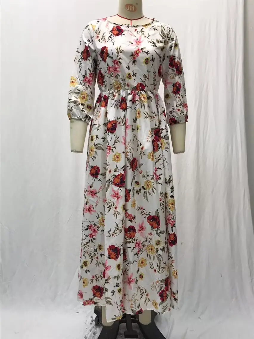 Black Floral Swing Dress Large Size for Women — feature 10