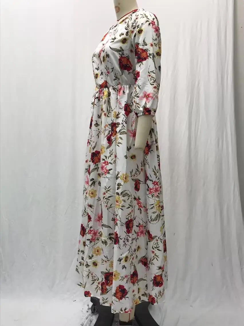 Black Floral Swing Dress Large Size for Women — feature 11
