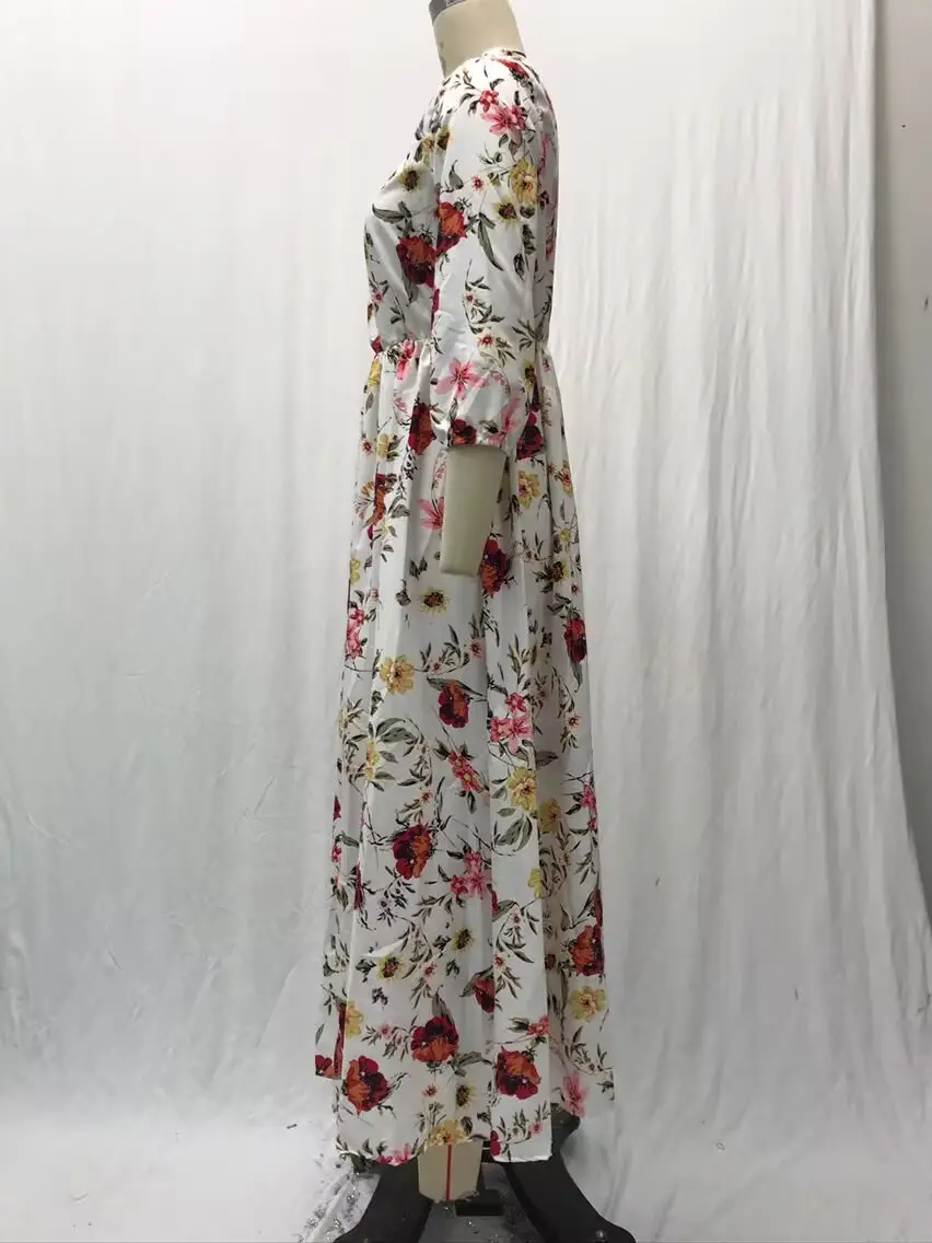 Black Floral Swing Dress Large Size for Women — feature 12