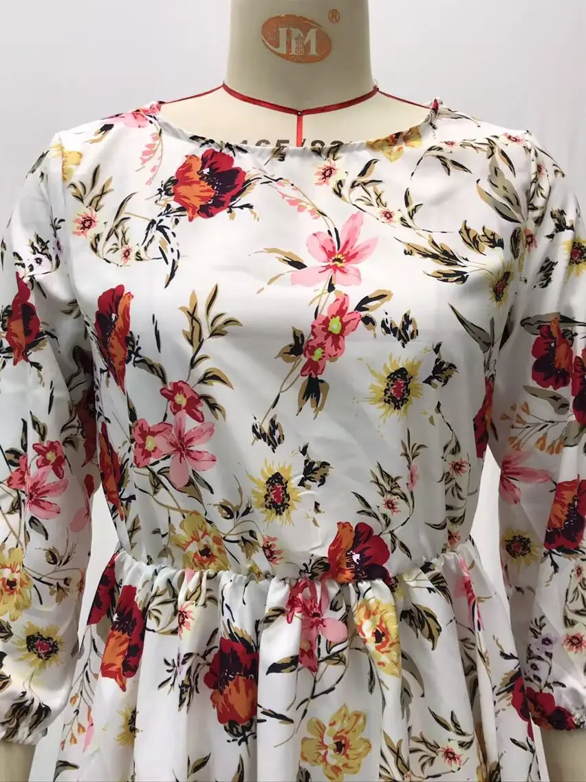 Black Floral Swing Dress Large Size for Women — feature 16