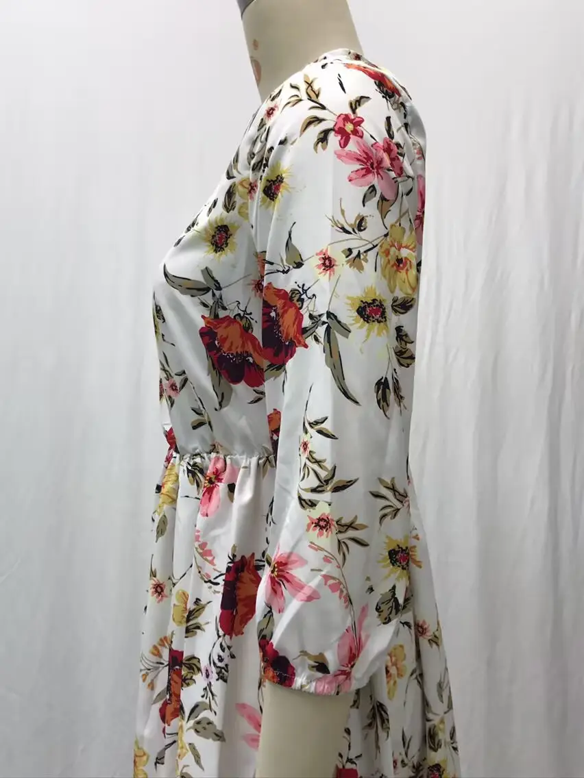 Black Floral Swing Dress Large Size for Women — feature 18