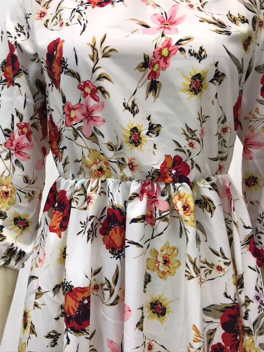 Black Floral Swing Dress Large Size for Women — feature 19