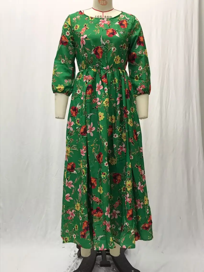 Black Floral Swing Dress Large Size for Women — feature 21