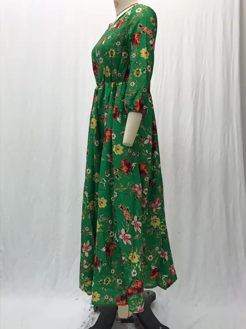 Black Floral Swing Dress Large Size for Women — feature 22