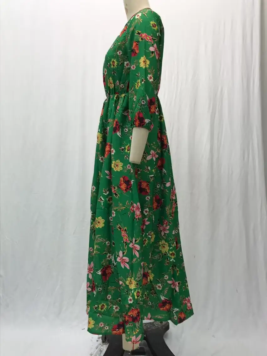 Black Floral Swing Dress Large Size for Women — feature 23