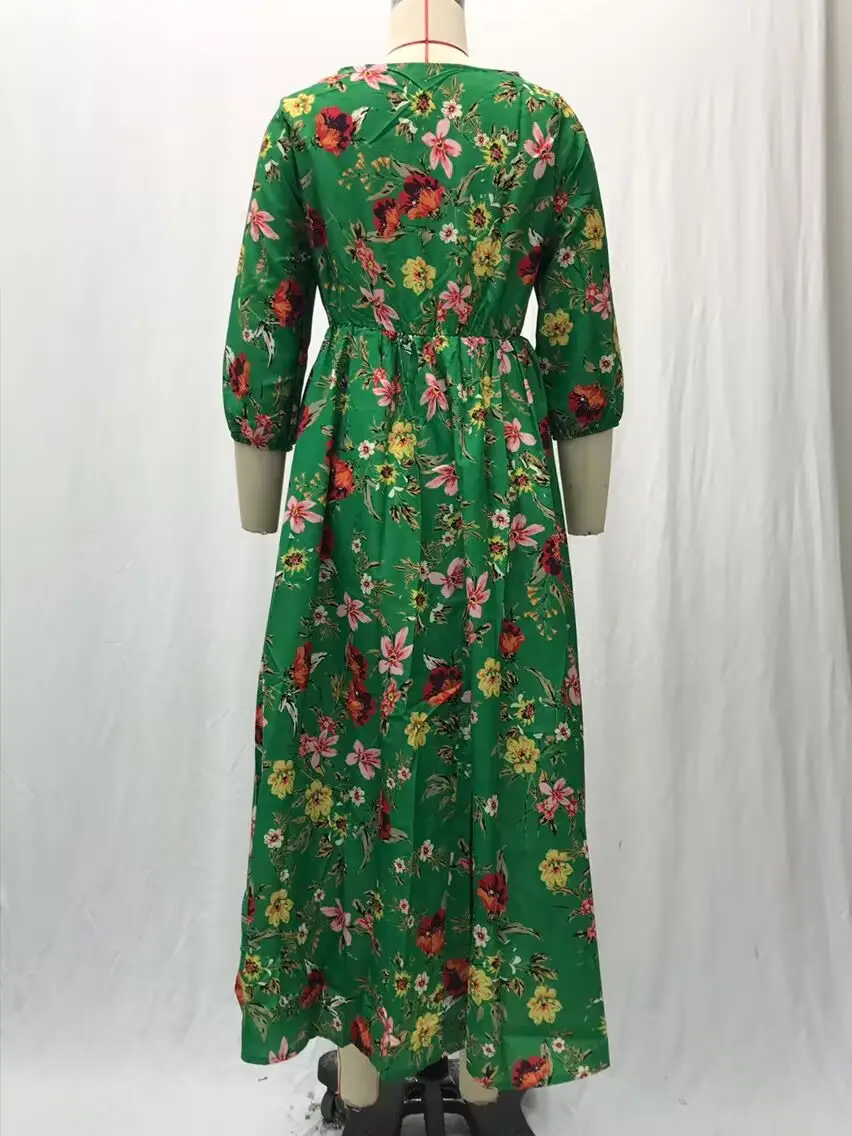 Black Floral Swing Dress Large Size for Women — feature 24