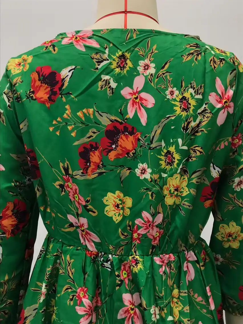 Black Floral Swing Dress Large Size for Women — feature 25