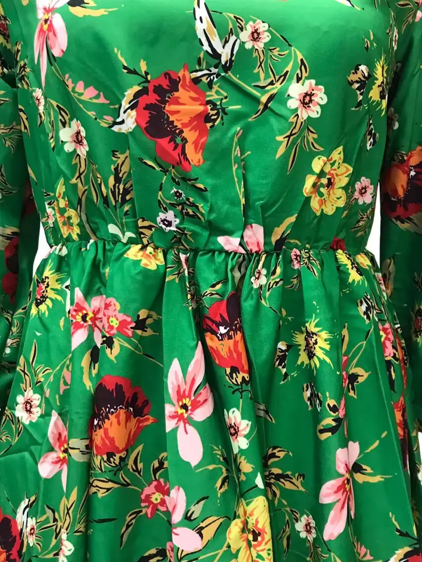 Black Floral Swing Dress Large Size for Women — feature 26