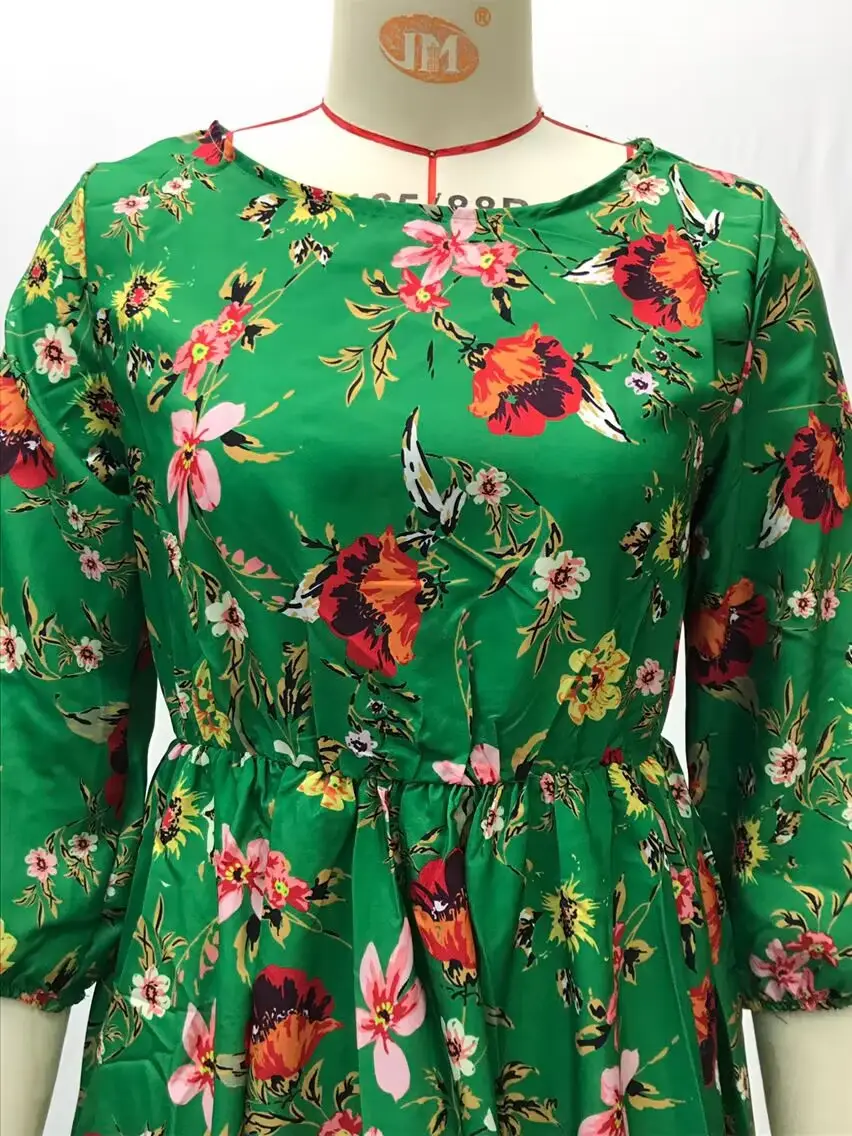 Black Floral Swing Dress Large Size for Women — feature 28