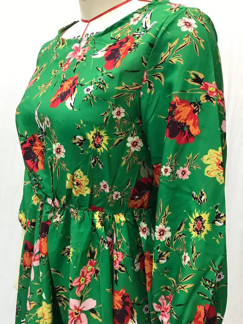 Black Floral Swing Dress Large Size for Women — feature 29