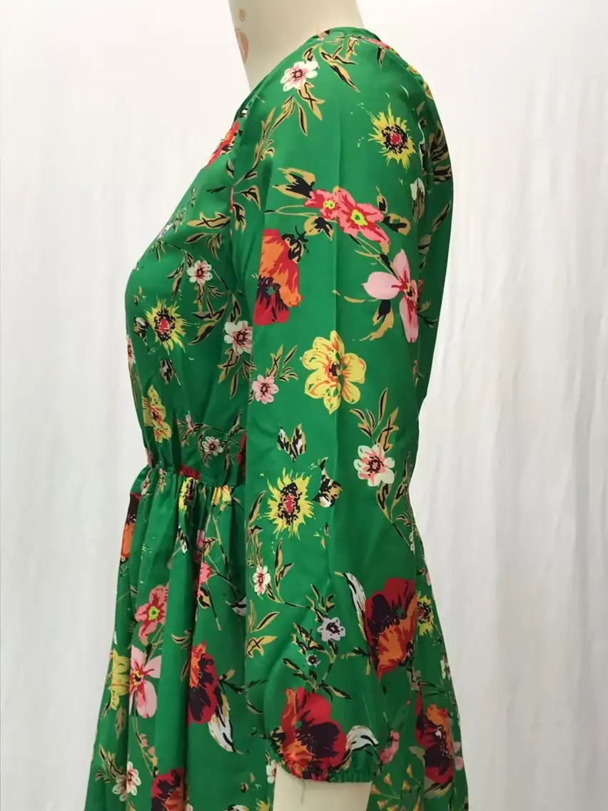 Black Floral Swing Dress Large Size for Women — feature 30