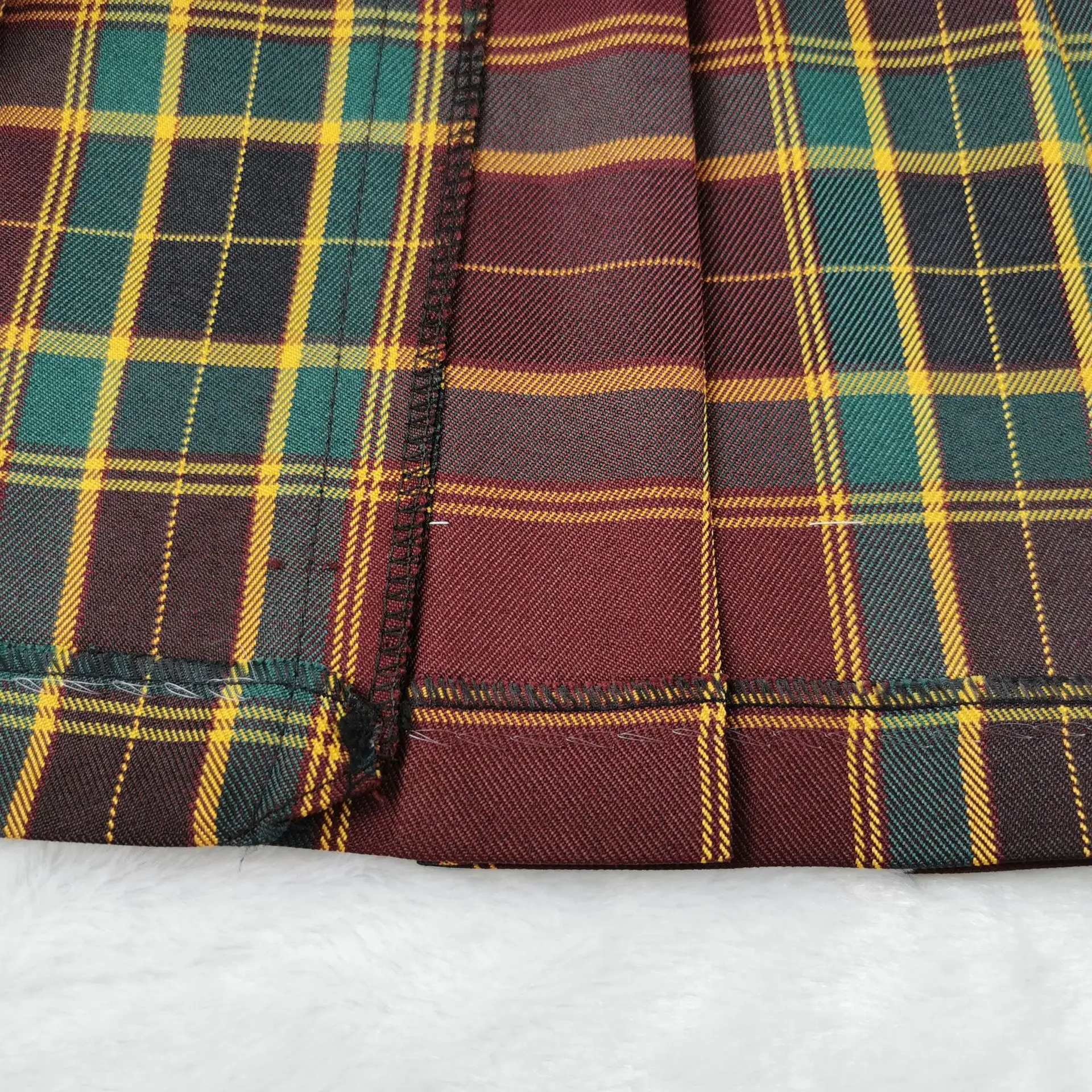 Japanese Orthodox Plaid Skirt Dark Brown 42-48cm