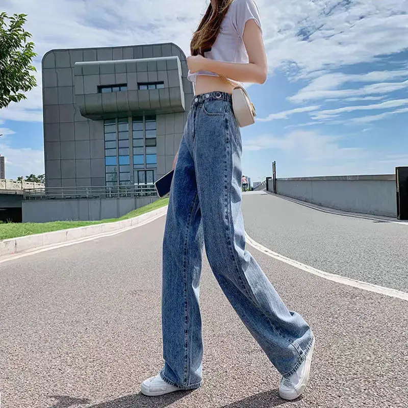 Women Wide Leg Jeans 2021 Korean Style Loose Fit - Image 2