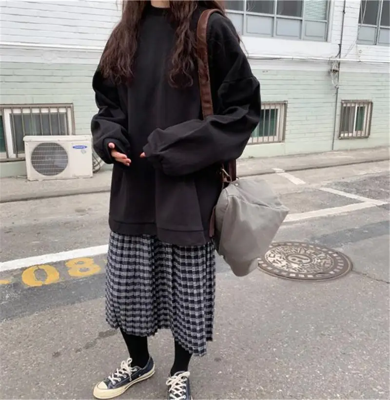 Women's Cotton Loose Sweatshirt White Spring Autumn — feature 6