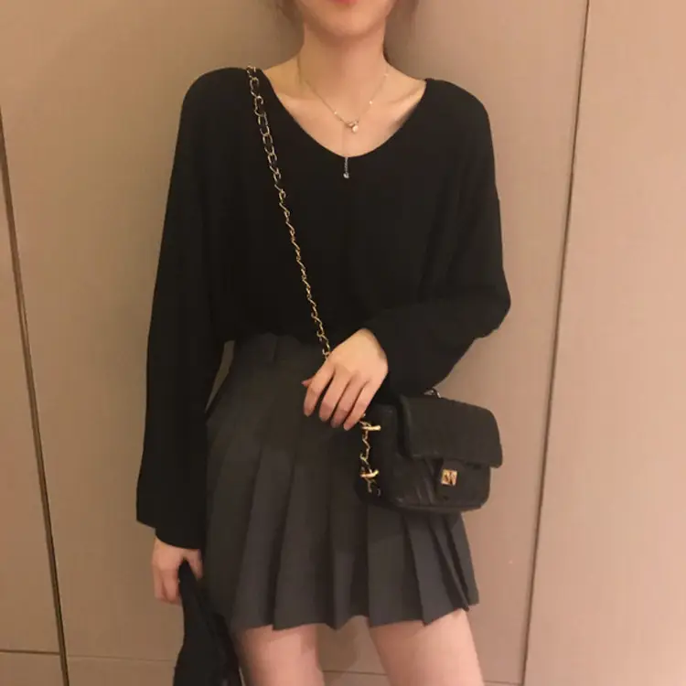 Women's Grey Long Sleeve T-Shirt for Spring Autumn Winter - Image 9