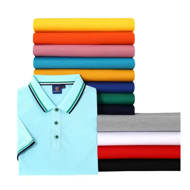 Men Blue Polo Shirt with Embroidery Design - Image 17
