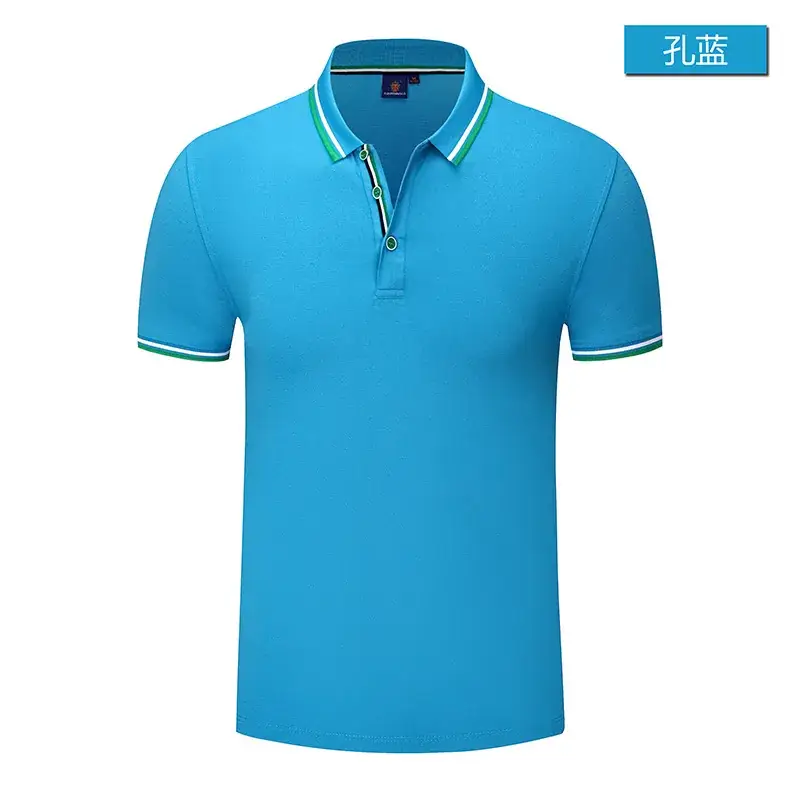 Men Blue Polo Shirt with Embroidery Design - Image 6