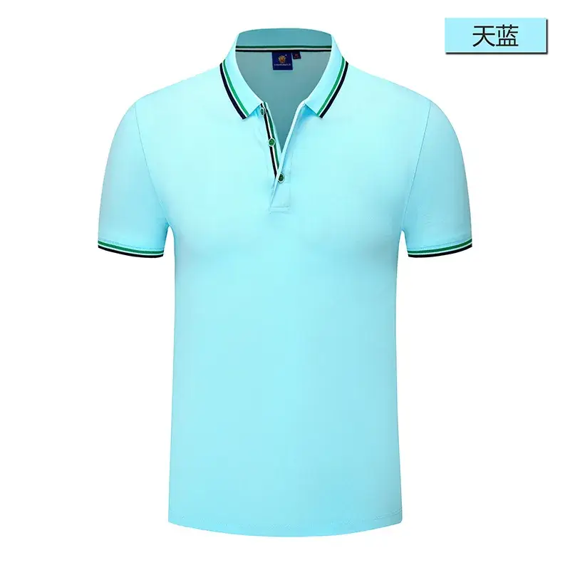 Men Blue Polo Shirt with Embroidery Design - Image 7