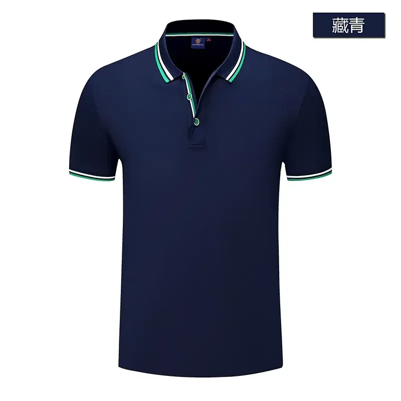 Men Blue Polo Shirt with Embroidery Design - Image 9