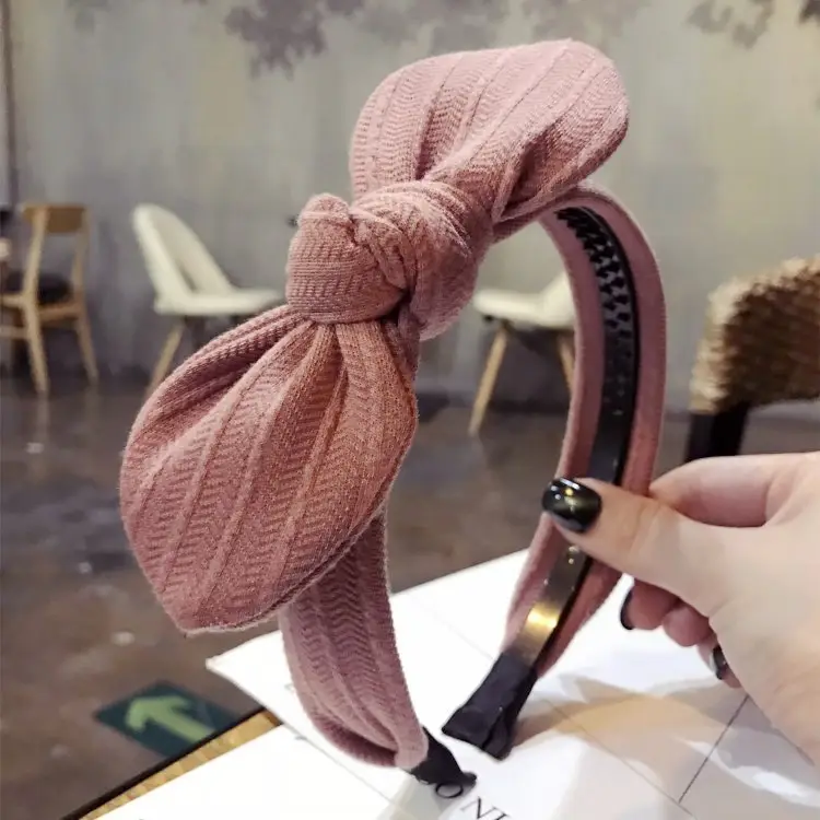 Korean Hair Band Rabbit Ear Bow Wide Edge Teeth Sweet Lady Mori - Image 4
