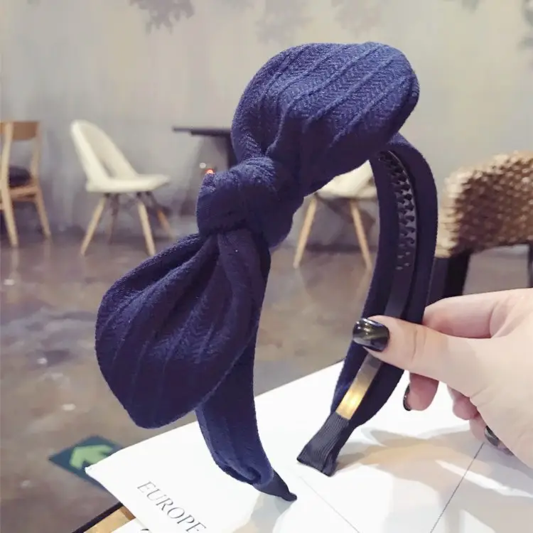 Korean Hair Band Rabbit Ear Bow Wide Edge Teeth Sweet Lady Mori - Image 5