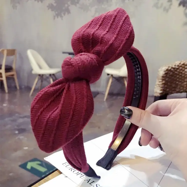 Korean Hair Band Rabbit Ear Bow Wide Edge Teeth Sweet Lady Mori - Image 6