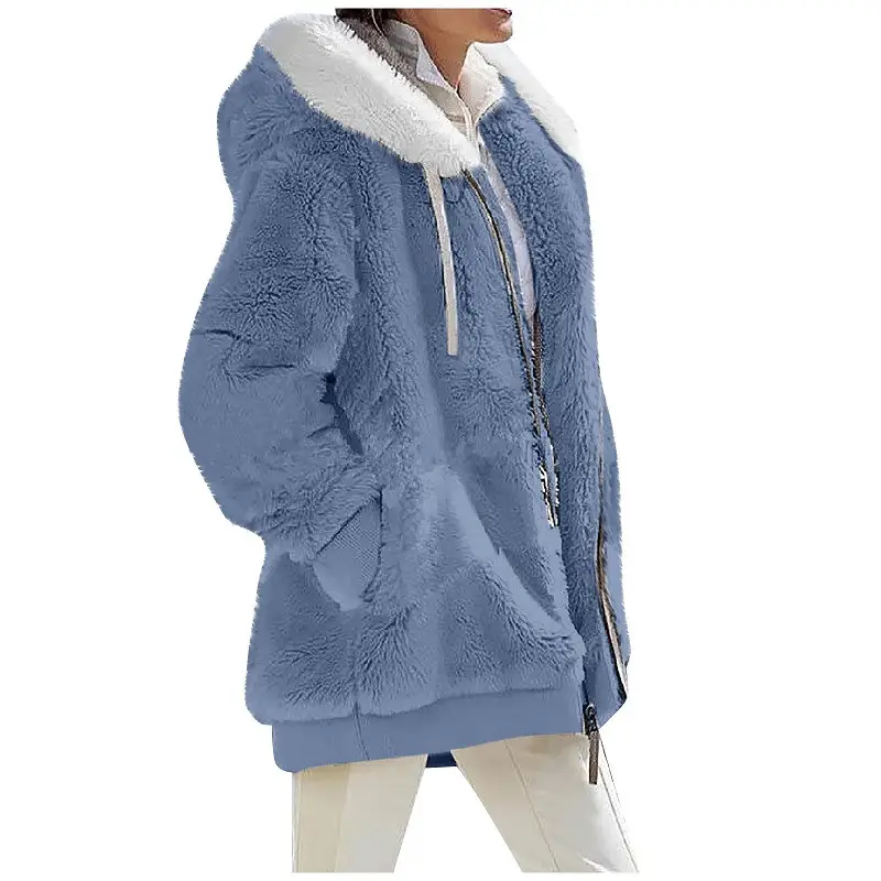 Purple Faux Fur Hooded Jacket for Women 2025 Winter - Image 8