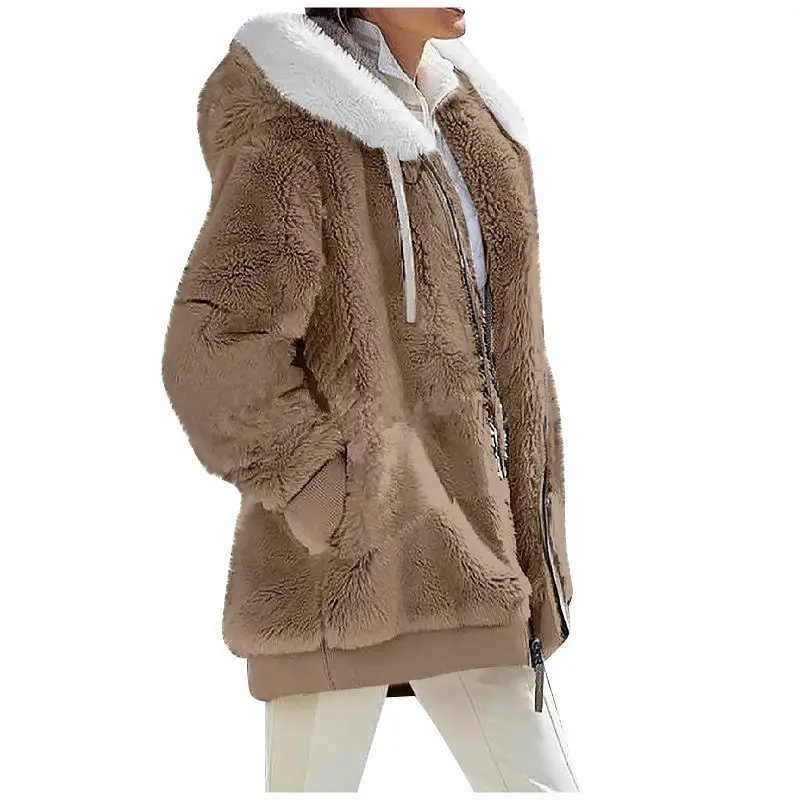 Purple Faux Fur Hooded Jacket for Women 2025 Winter - Image 2
