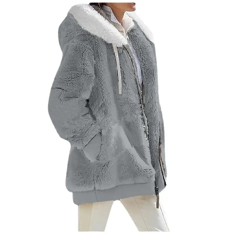 Purple Faux Fur Hooded Jacket for Women 2025 Winter - Image 12