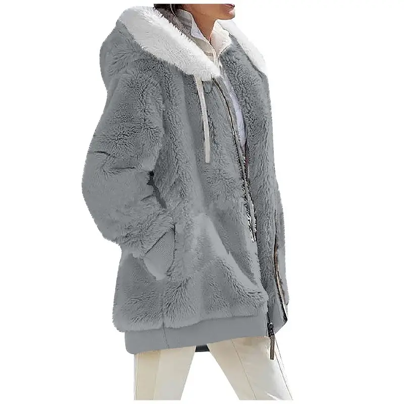 Purple Faux Fur Hooded Jacket for Women 2025 Winter - Image 10