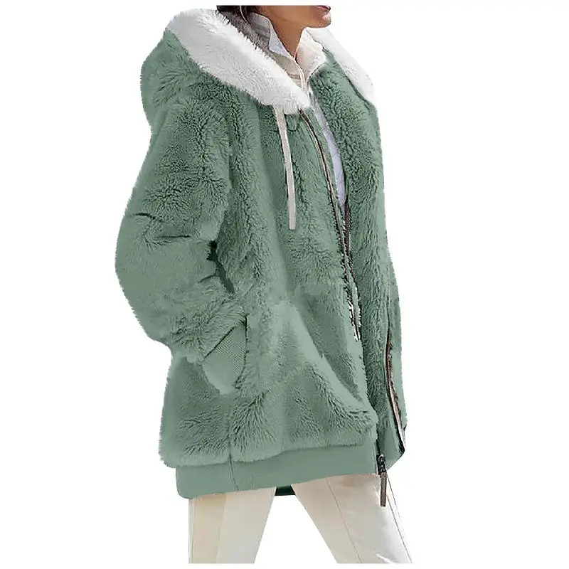 Purple Faux Fur Hooded Jacket for Women 2025 Winter - Image 5
