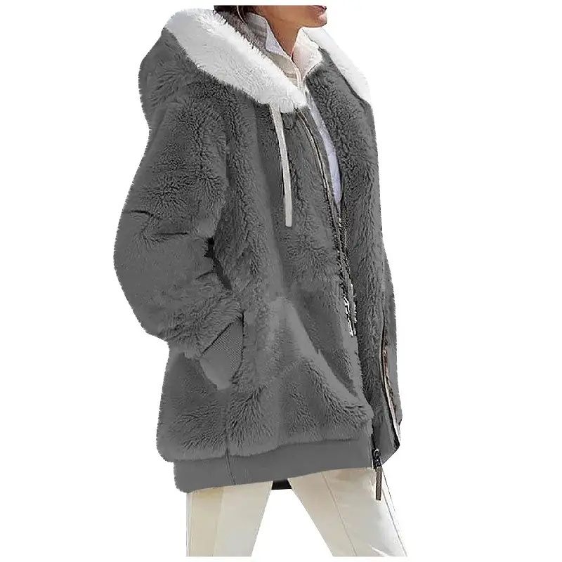 Purple Faux Fur Hooded Jacket for Women 2025 Winter - Image 9