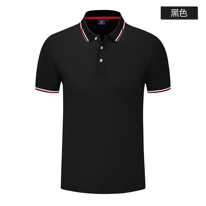 Silk Cotton Polo Shirt Black with Logo Print - Image 2