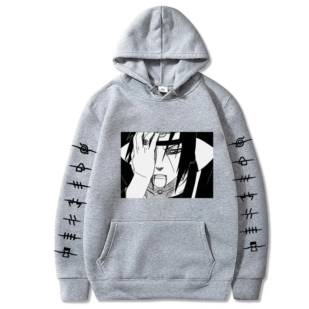 Naruto Sasuke Printed Velvet Hoodie for Men Women