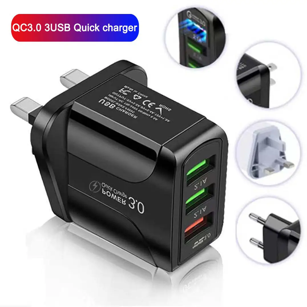 Square USB 3.0 Fast Charging Charger for EU Phones - Image 5