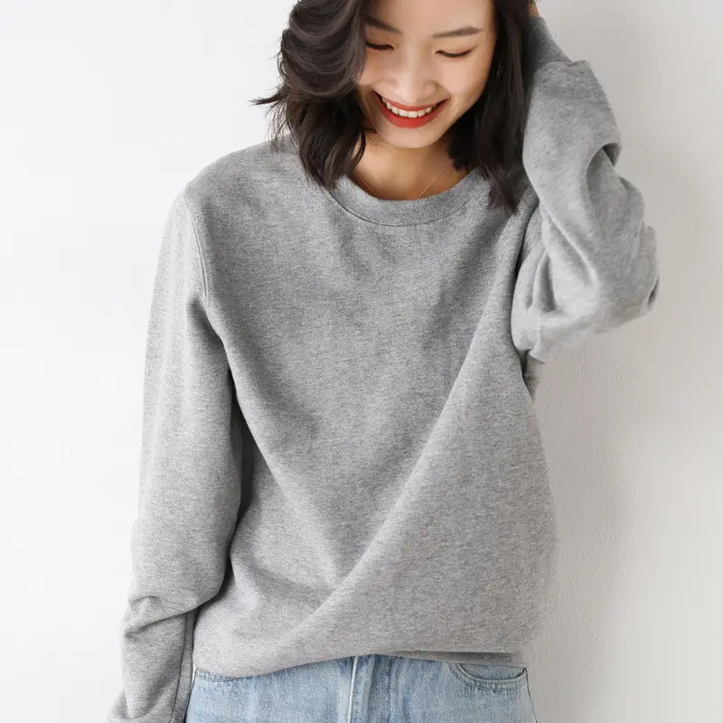 Women Yellow Cotton Round Neck Sweater Lazy Style - Image 9