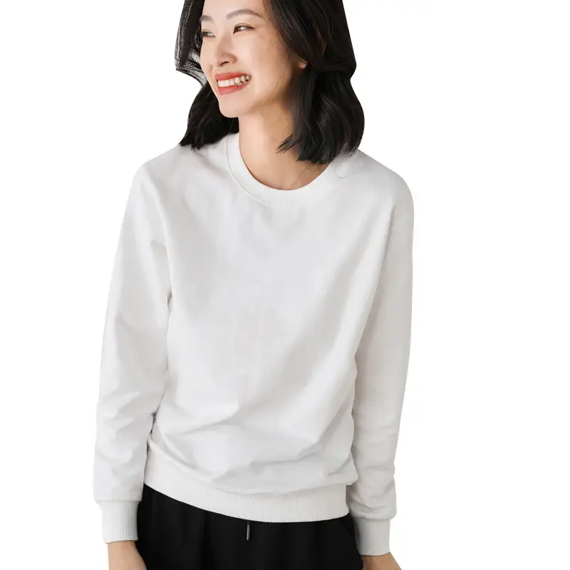 Women Yellow Cotton Round Neck Sweater Lazy Style - Image 12