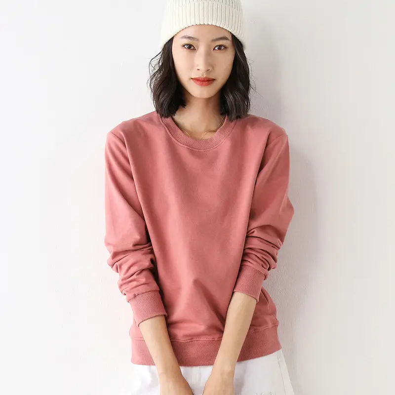 Women Yellow Cotton Round Neck Sweater Lazy Style - Image 7