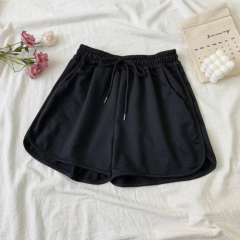 Women's White Loose Summer Shorts High Waist Wide Leg