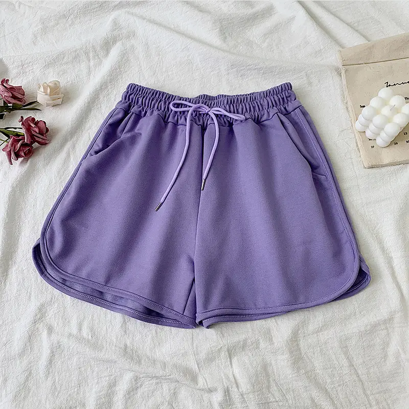 Women's White Loose Summer Shorts High Waist Wide Leg