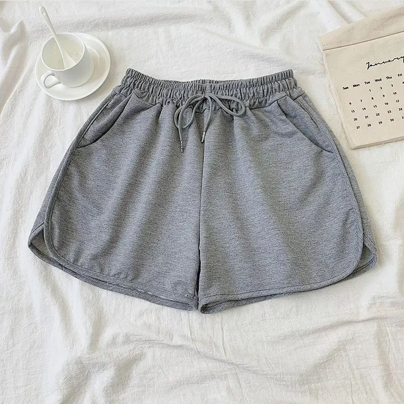 Women's White Loose Summer Shorts High Waist Wide Leg